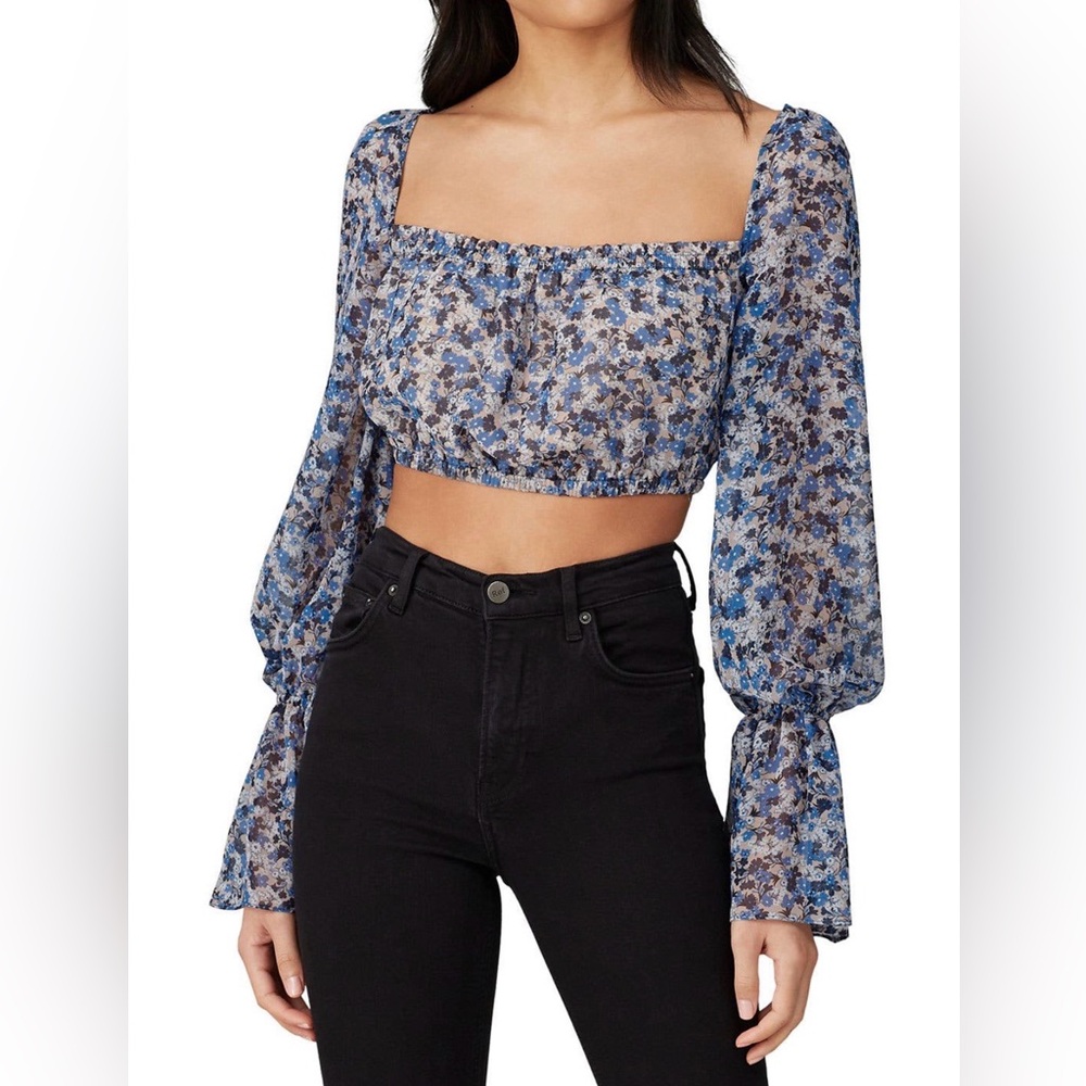 Fame and Partners The Willet Top floral crop top shirt blouse